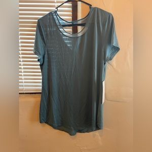 Light Blue Layer 8 Athletic Women Shirt